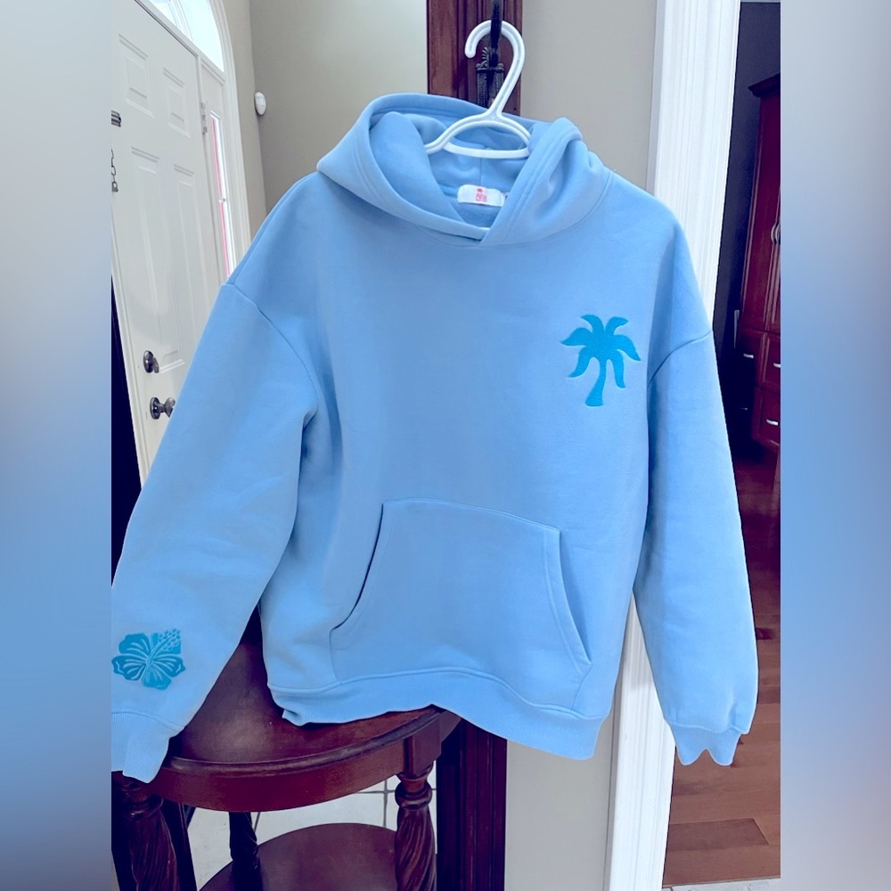 Pink Palm Puff hoodie | Size M ladies